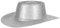 Ciffre Texas Westernhut Party Hut Sheriff Fasching Masken Perücke Maske - Cowboyhut Glitzer Look Silber