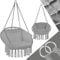 tectake® Indoor und Outdoor Hängesessel, Terrassen und Balkonmöbel, Hängesessel mit Gestell, robuste Konstruktion mit großem weichem Kissen, Hängesessel bis 150 kg - grau