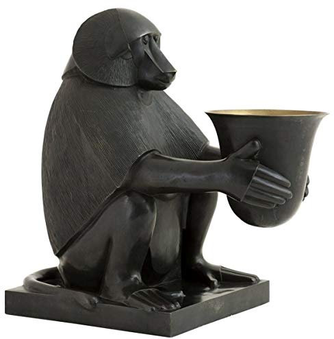 Casa Padrino Luxus Art Deco Bronze Tischleuchte AFFE Pavian Bronzefarben/Gold 49 x 60 x H. 60 cm - Art Deco Wohnzimmer Lampe - Luxus Qualität