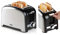 DOMO DO959T Toaster - für 2 Toasts - mit Röstaufsatz schwarz+Edelstahl