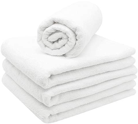 ZOLLNER 4 asciugamani da sauna e doccia, 70x180 cm, cotone, 330g/mq, bianco, 332