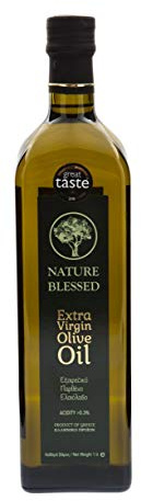 Nature Blessed Huile d'Olive Extra Vierge Grecque Verre 1L | Huile d'olive extra vierge grecque en bouteille en verre, idéale pour cuisine et salades