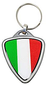 Quattroerre Schlüsselanhänger für Moto Italia Scudetto (Silber)