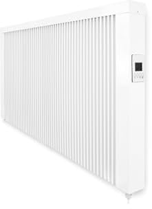 eVARMO Areo Smart 2600 W Elektroheizung Wandmontage - Elektroheizkörper mit Thermostat - elektrische Heizung Smart Home - App steuerbare Heizung WLAN steuerbar - digitale Elektroheizung mit Rollen