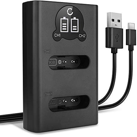 CELLONIC Chargeur Double Li-90B Li-92B Smart et Rapide Compatible avec Alimentation Dual UC-90 + Câble USB de Charge
