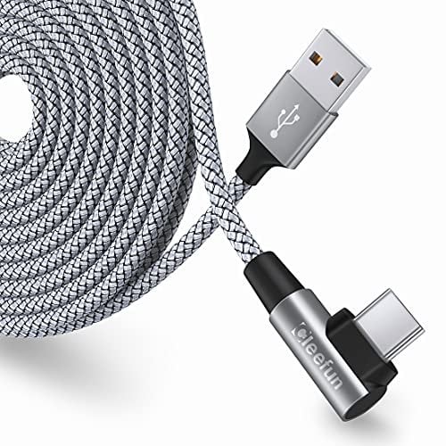 CLEEFUN Câble USB C Coudé 5M, Câble USB vers USB C Charge Rapide pour iPhone 16 15 Pro Max, Samsung Galaxy S24 S23 Ultra A15 A25 A55 A05S A35