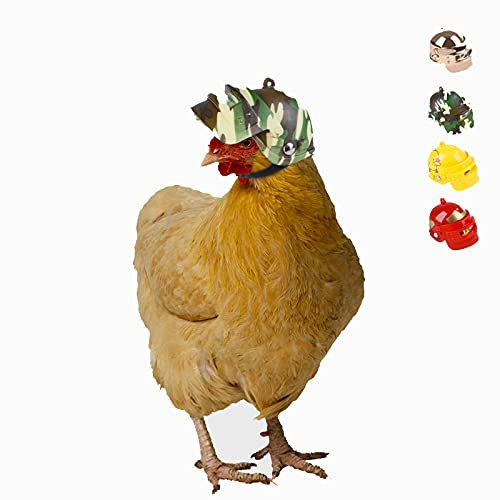 ZLYJ 4 Stück Haustierhelm Lustiger Hühnerhelm Schutzhelm Hühnerkopfbedeckung A,4.5 * 4.5cm