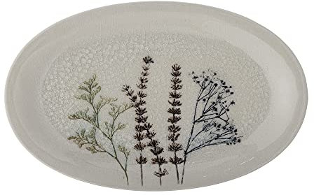 Bloomingville Bea Tablett aus Steinzeug in der Farbe Natur, Maße: 28,5cm x 18cm x 2cm, 82055059