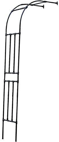 SMYORR Arcade Rosiers Demi-latérale,Arche Jardin,Pergola Fer Forge pour La Décoration Extérieure de Gazebo de Mariage Pelouse Patio,Plantes Grimpantes/Black / W150xH240cm