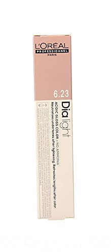L'Oréal Professionnel DiaLight 6.23 Coloración Rubio Oscuro Irisado Dorado Sin Amoniaco, 50ml