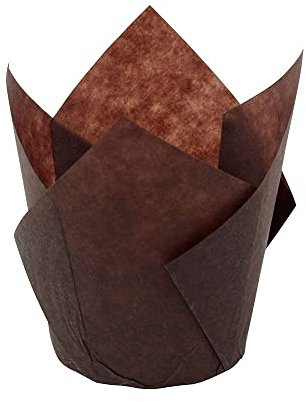 BIOZOYG Muffinförmchen Papier 5,5 cm Ø 5 cm Candy Bar Zubehör Tulpen Cupcake Wrapper Papier braun I Mini-Panettone Einlagen-Backpapier hitzebeständig I Tulpenmuffinform Papier-Becher 1000 Stück