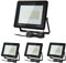 Izrielar 4er 100W Projecteur d'extérieur LED, super lumineux 8500LM, blanc froid 6000K Projecteur d'extérieur, Lampe solaire étanche IP66 pour jardin Cour Garage Entrepôt Aire de jeux