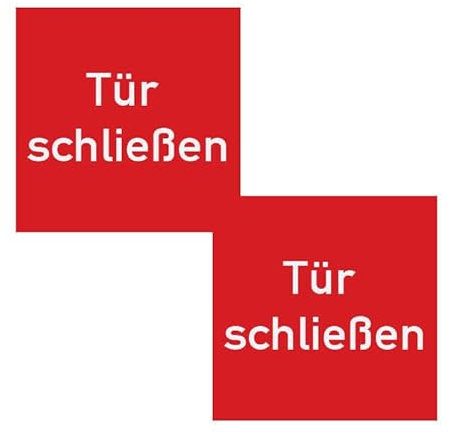 2X Aufkleber für Taster Schalter Brandschutztür Feststellanlage Tür schließen