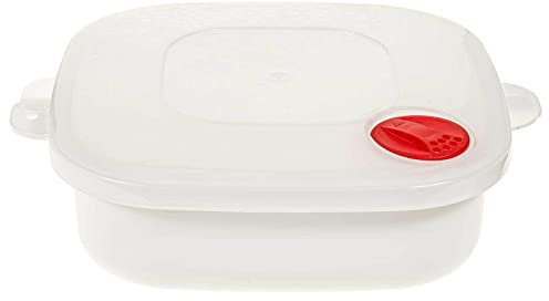 SIDCO Mikrowellengeschirr Schüssel für Mikrowelle Deckel mit Dampfventil eckig 1 Liter