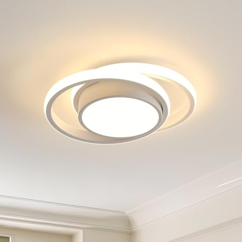 Dorlink LED Ceiling Light, 32W 2880LM Modern Ceiling Light Round Small Ceiling Lighting Fixture Aluminum, 3000K Warm White Close to Ceiling Light Fixture for Hallway, Bathroom, Kitchen, Living Room