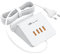 Station de Charge 4 Ports USB avec Support Téléphone et Câble 1,8M - Chargeur Rapide 25W Compatible iPhone, iPad, Samsung, Huawei, OnePlus, Xiaomi (Blanc)