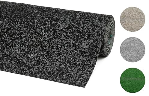 andiamo Kunstrasenteppich Deco mit Noppen - Kunstrasen Outdoor zur Verwendung als Balkon Teppich oder Rasenteppich Outdoor - wetterfest und zuschneidbar 100 x 200 cm Anthrazit