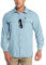 Outdoor Ventures Camisas de manga larga para hombre, con protección UV, para exteriores, transpirables, con botones, de secado rápido, con bolsillos, para senderismo, pesca, golf, Azul Violeta, L