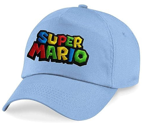 Blondie & Brownie Kinder Baseball Cap, Super Mario, Hellblau