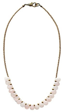 BAFAFA Unique Natural Stones Rose Quartzs Chokers Necklaces Women Exquisite Teardrop Charm Beaded Simple Necklace OL Jewelry (Color : Rose Quartz)