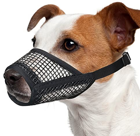 Mayerzon Hund Maulkorb, Soft Mesh Maulkörbe für kleine mittlere große Hunde Chihuahua Pudel Husky Labrador Retriever, atmungsaktiv Hund Maulkorb für Beißen Kauen Grooming, erlauben Hecheln Trinken, M