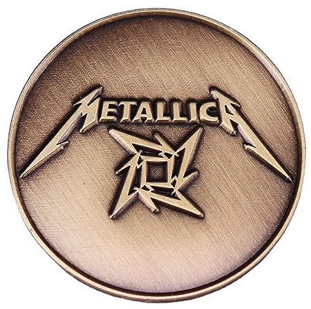 Distrigeek Metallica Pin Logo Bronze, Kollektion, Metall emailliert, Musik Band Heavy Metal, Badge, für Herren und Damen