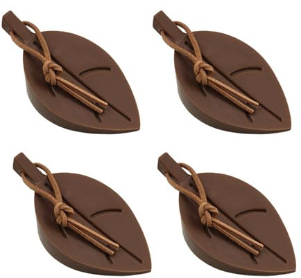 Door Stopper, Shunshi 4 Pack Heavy Duty Cute Leaf Style Rubber Door Stop Finger Protector, Anti-Skid and Durable Door Wedge, Flexible and Effective to Keep Door Open,for Home and Office. (Brown)