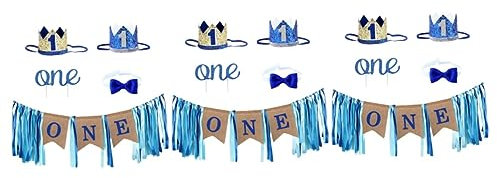 Abaodam 12pcs Ribbon Dining Chair Banner Birthday Parties Stylish Linen Bunting Decoration Hatwear Topper for Boys Celebrations