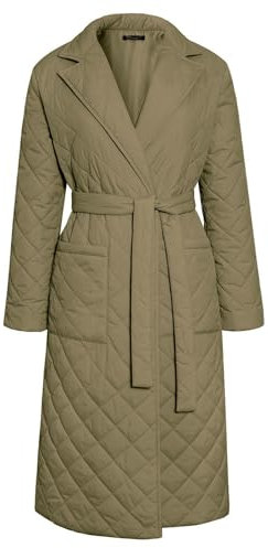 Daunenjacke Damen Winter Damen Strickjacke Trenchcoat Damen Lang Frauen Einfarbig Warm Dick Revers Padded Jacke Mit GüRtel Herbst Winter Oversize Winddicht Steppmantel Mit Tasche Winter Mantel Frau