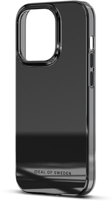 IDEAL OF SWEDEN Durchsichtige Handyhülle mit erhöhten Kanten und Nicht vergilbenden Materialien, fallgetesteter Schutz mit Spiegel Finish, kompatibel mit iPhone 14 Pro (Black Mirror)