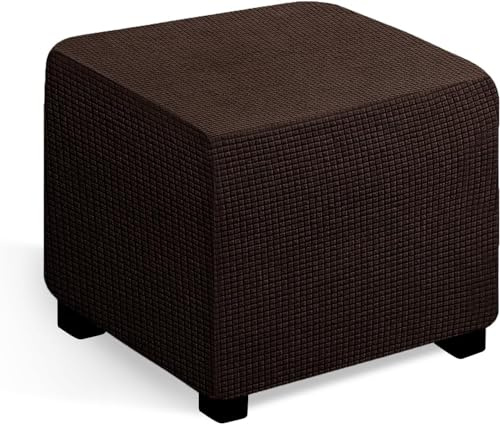 uyeoco Ottomane Schonbezug Hockerbezug 40x40/50x50/60x60 Hocker Husse für Fußhocker Quadratisch, Stretch Bezug Ottomane Abdeckung Überzug Hocker Protector Waschbar Hockerabdeckung(14 @,60x60 cm)