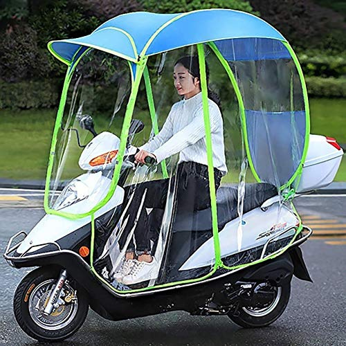 Regenschutz für Mobilitätsroller, vollständig geschlossener transparenter Vorhang, universeller Sonnenschutz für Elektro-Fahrräder, Regenschutz (blau)