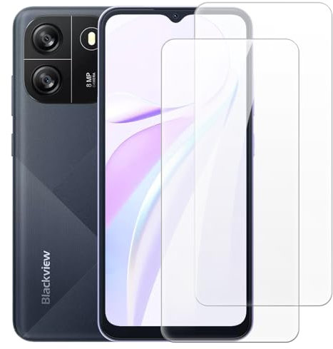 2 Pack Tempered Glass Screen Protector Set Compatible with BLACKVIEW WAVE 6C, HD Clear, Anti-Scratch, Bubble-Free, Easy Installation