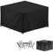 LAMUNI Cube Garden Furniture Cover, 140x140x90cm Rattan Cube Table Cover, 420D Oxford Patio Set Covers Waterproof Outdoor Garden Square Table Covers Windproof Patio Table and Chairs Cover