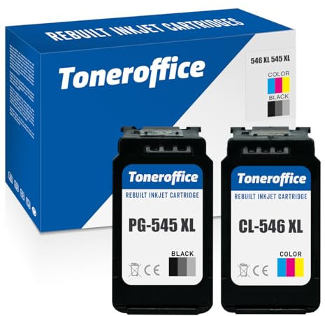 PG-545 und CL-546 Druckerpatrone XL Multipack 2er-Set für Canon PG-545 XL und CL-546 XL Druckerpatronen Kompatibel 1x Schwarz (ca. 400 Seiten) 1x Color CMY (ca. 300 Seiten)