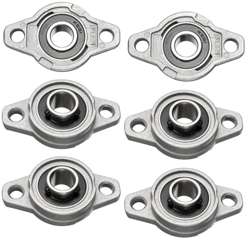 KCNOFNC 6 Stück Stehlager 12mm Innendurchmesser, kugelgelagertes Flanschgehäuse,Lagerbock mit Kugellager, Gehäuselager, Lager Gehäuse