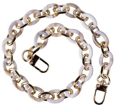 MEGAVOW 1 Stück Tasche Kette Taschengriff Chain, Ketten für Handtaschen, Schulterriemen Taschengurt Schultergurt Umhängegurt Henkel für Taschen Geldbörsen, Marmor, 60cm