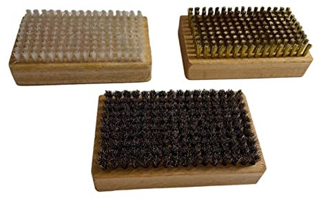 Krujecnt Ski Bürsten, Rosshaar Ski Und Snowboard Waxing Pinsel, Ski Wax Brush Kit Base Struktur Erneuerung Snowboard Waxing Tool, Ski Basis Bürsten, Nylon Messing Rosshaar Bü te