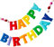 Vorbespanntes Happy Birthday-Banner – Filzkugel-Girlande – Happy Birthday Girlande, Regenbogen-Geburtstagsdekorationen, personalisiertes Schild für Dekoration, Party-Dekoration, Foto-Requisite