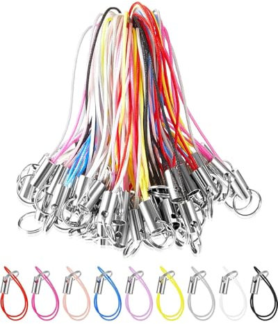 ZAMXHUG Cordón de Teléfono Colores Colgantes para Móviles - 50pcs Correa de cordón,Dije para teléfono Celular con mosquetón,cordón portátil para teléfono Celular para Colgantes de Llavero USB (Color)