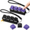 Ferreve 2 Pcs Keyboard Fidget Toy Four-Button Clicker Mechanical Fidget Keyboard Keychain Clicking Toy ADHD Stress Relief Finger Gift(Black, Purple)