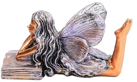 feengartenstatue outdoor fee statue garten fee figur schlafende garten fee statue fee gartenfigur kupfer fee deko klassisch kupfer buch engel mädchen schlafdekor kreativ outdoor