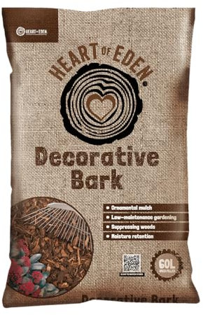 Decorative Bark Mulch 60 Litre Bag Landscape Garden Mulch Weed Suppresser Raised beds Pathways Hen Runs Muddy Gateways (1 Bag)