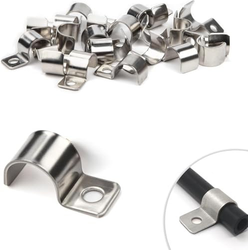 Lot de 25 colliers de serrage en métal, serre-tuyau en acier inoxydable, serre-hose, serre-tuyau, fixation de câble (M18)