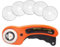 Treki 45mm Rollschneider Stoffschneider mit 5 Ersatzklingen Rotary Cutter, Schneideroller für Nähen, Rollmesser für Stoff Leder Papier
