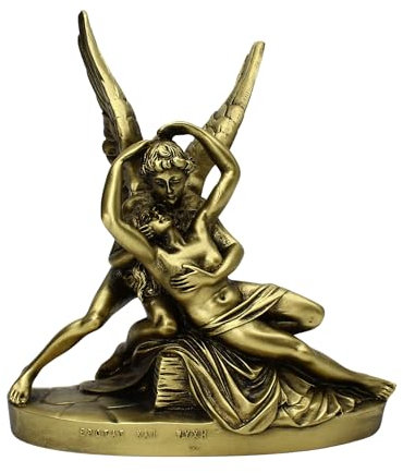 Cupid & Psyche Cast Marble Statue God Eros Love & Soul Skulptur 19 cm