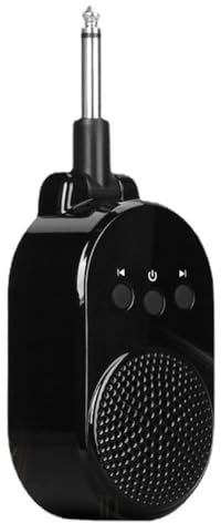Louttary - Amplificador de guitarra portátil para guitarra amplificada para teléfono móvil, color negro con interfaz de audio auxiliar de 3,5 mm para guitarra eléctrica.
