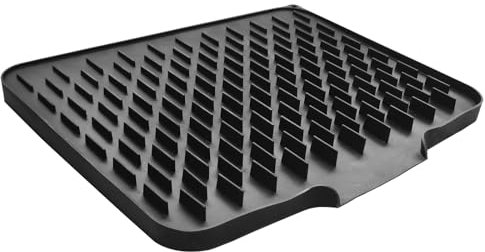 Abtropfmatte aus Silikon, 40cm×30cm Abtropfmatte für Geschirr, Hitzebeständig (Schwarz (ohne Reinigungsbürste), 40×30cm)