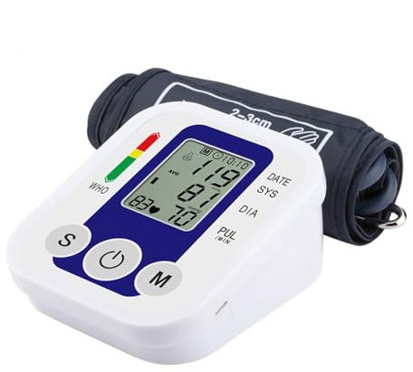 Tensiomètre Électronique de Bras - 2x99 Mémoires, Écran LCD, Brassard Ajustable, Mesure de la Tension Artérielle et du Rythme Cardiaque