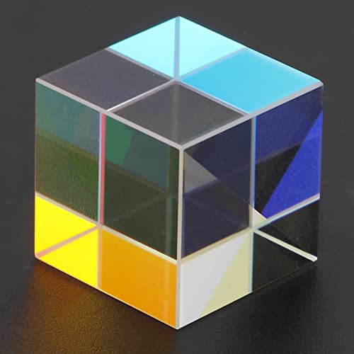 Prisma-Würfel aus Optischem Glas, Sechsseitiger Würfel mit Hellem Licht und Gebeiztem Würfel, Sechs K9 für den Unterricht, Ne mit Geschenkbox, Sauberes Tuch 2,2 2,2 cm